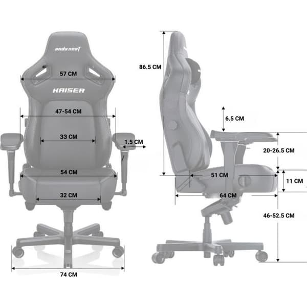 Belägringsspel - kontorsstol gaming Anda seat Chair Kaiser 4 XL Spelstol Läder Orange