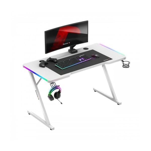 Skrivbord Gaming Huzaro HZ-Hero 2.5 White RGB Vit 120 x 75 x 60 cm