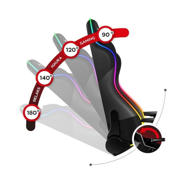 Gaming-stol Huzaro Hz-Force 6.2 Black RGB Sort