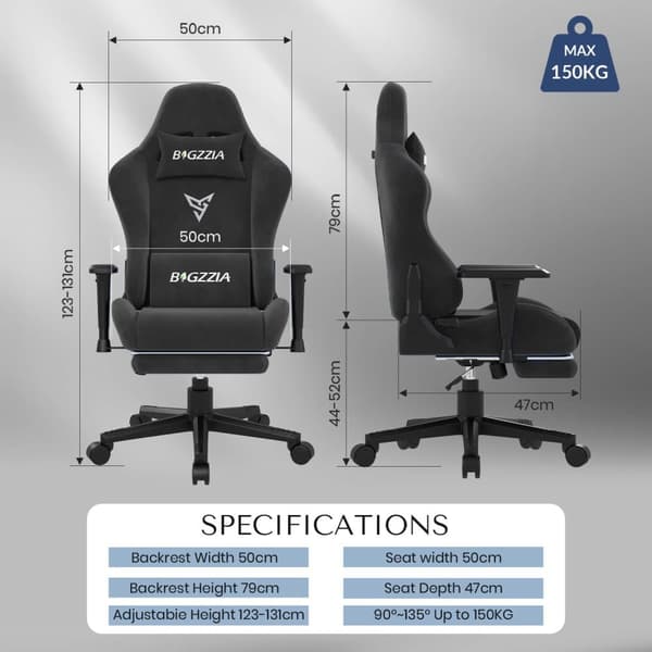 Gamingstol med Fotstöd och Armstöd i 3D