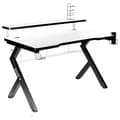 Miniatyrbillede 3 af 6: Skrivebord Gaming Huzaro HZ-Hero 5.0 White Hvid Sort Kulfiber 120 x 60 cm