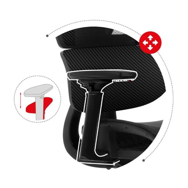 Gaming-stol Huzaro Combat 8.0 Carbon Sort