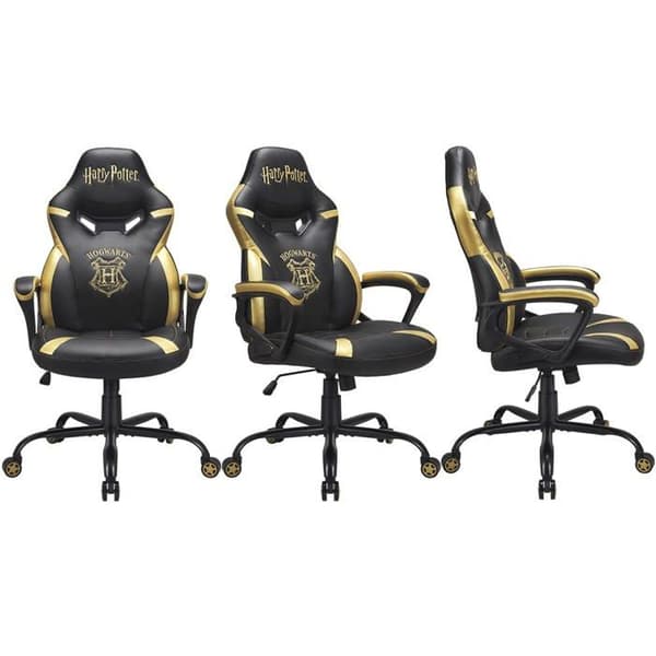 Harry Potter - Junior Gamer Seat - Kontorsstol - Officiellt licensierad Hogwarts Black and Gold Gaming Chair