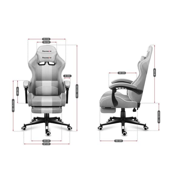 Gaming-stol Huzaro HZ-Force 4.7 White Mesh Hvid Grå