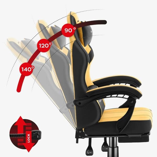Gaming-stol Huzaro HZ-FORCE 3.7 YELLOW Gul Sort