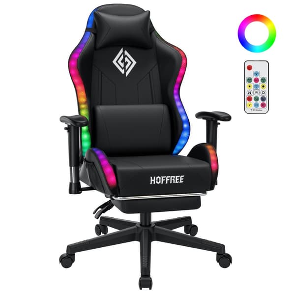 LED-gamingstol för barn 8-15 år, justerbar gamerstol med LED-belysning ...