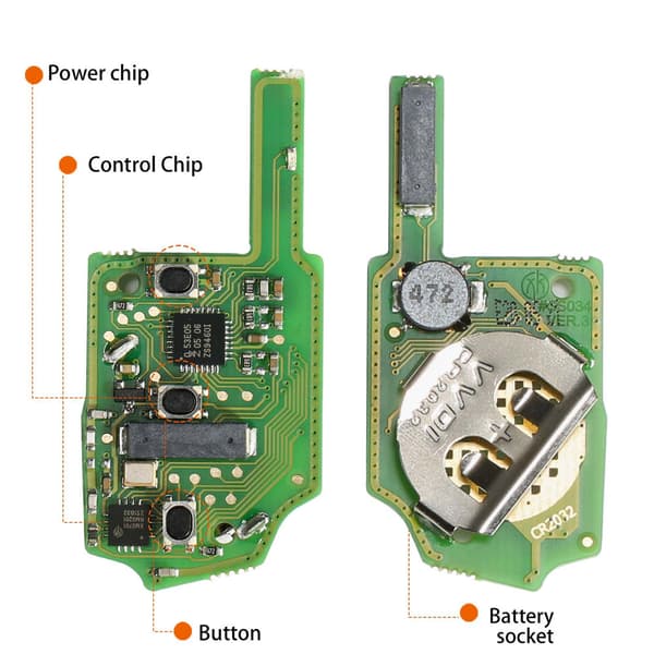 VVDI Smart Fjernbetjening Nøgle, Flip Design, Kompatibel med VVDI Værktøjer,5STK