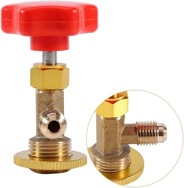 Burköppnare Tap Tapper M14/1/4" SAE Bil ​​Luftkonditionering Köldmedium Burkventil Röd Flasköppnare