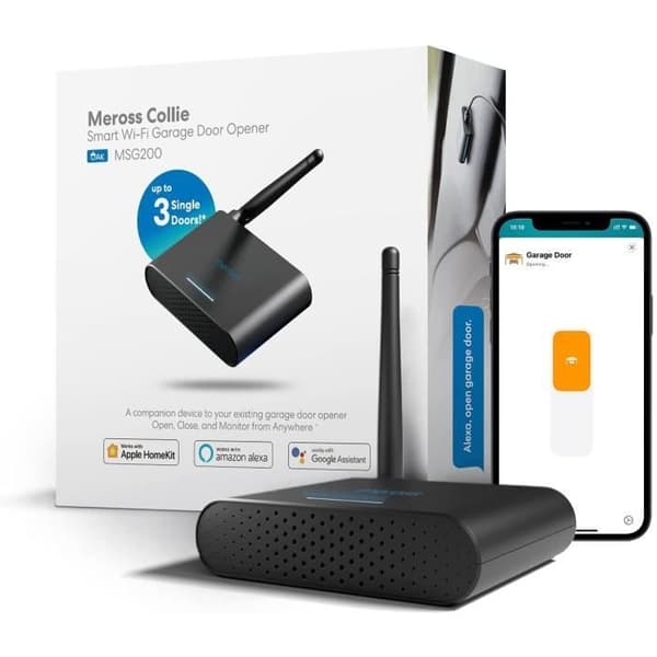 Meross - Smart Wi-Fi garageportöppnare kompatibel med 3 garageportar
