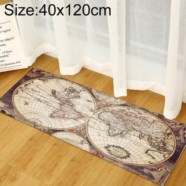 World Map Carpets Rug Bedroom Kids Baby Play Crawling Mat Memory Foam Area Rugs Carpet, Size:40x120cm(Vintage Map)