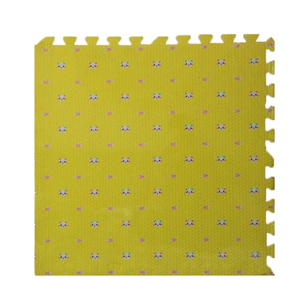 10 PCS Children Bedroom Household Foam Stitching Crawling Floor Non-Slip Mat, Size: 30x30x1.2cm(Yellow Cat)