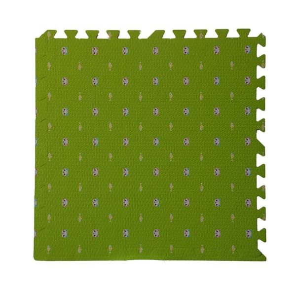 10 PCS Children Bedroom Household Foam Stitching Crawling Floor Non-Slip Mat, Size: 30x30x1.2cm(Green Cat)