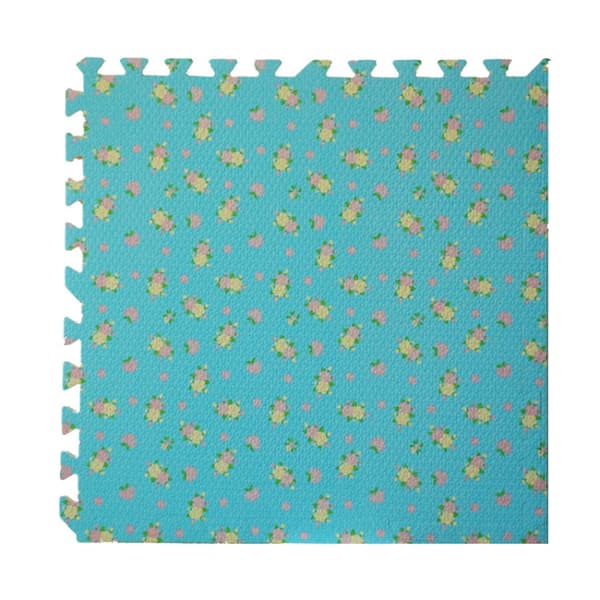 10 PCS Children Bedroom Household Foam Stitching Crawling Floor Non-Slip Mat, Size: 30x30x1.2cm(Blue Floral)