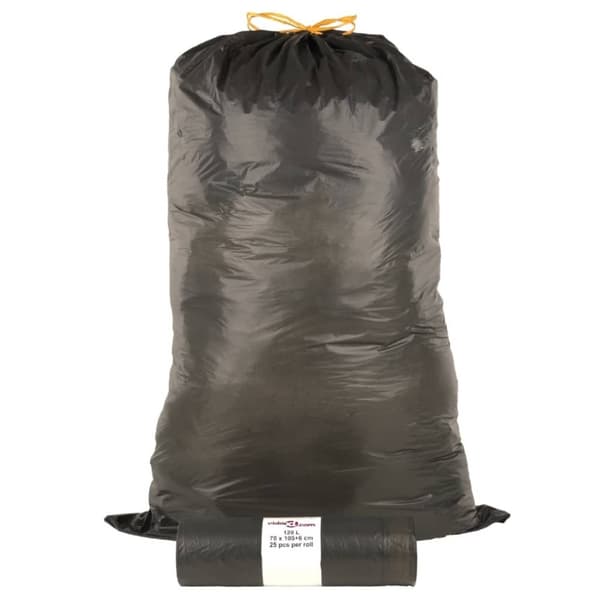 vidaXL affaldsposer med lukkesnor 250 stk. 120 l sort