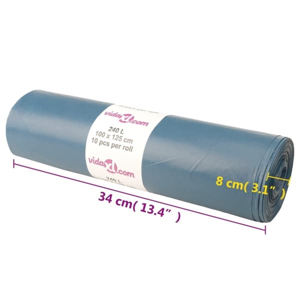 vidaXL affaldsposer 100 stk. 240 l blå