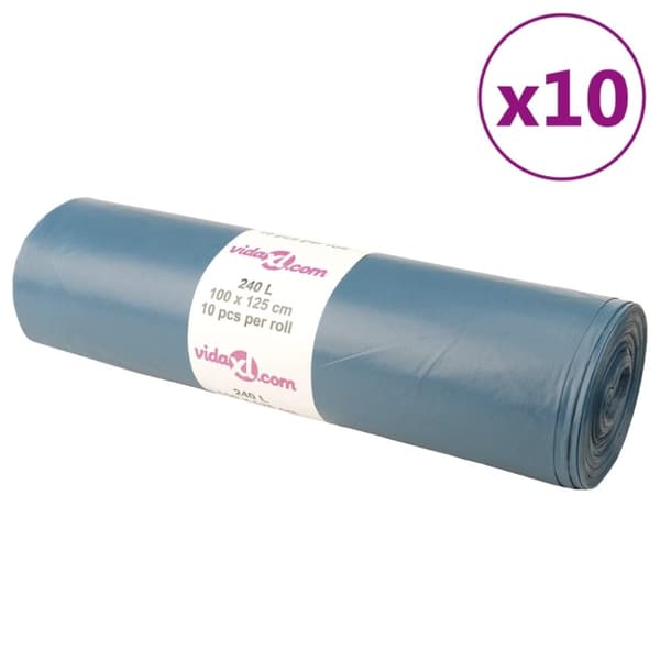 vidaXL affaldsposer 100 stk. 240 l blå