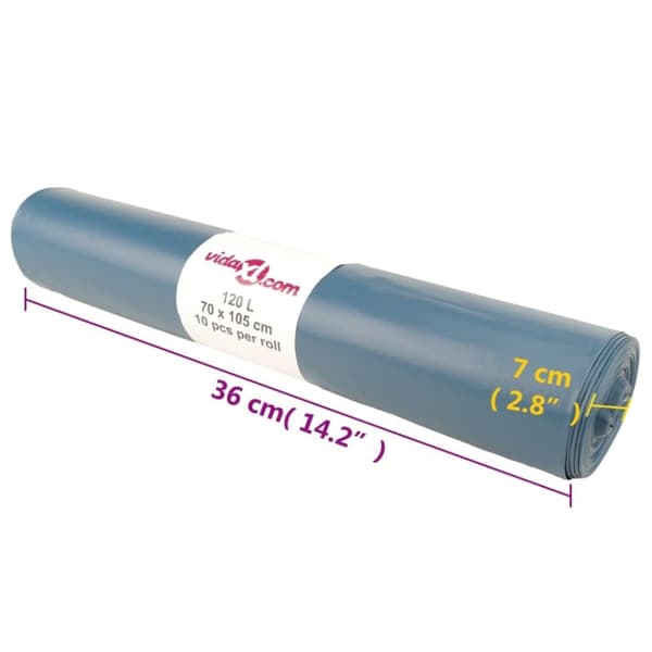 vidaXL Roskapussit 100 kpl sininen 120 l