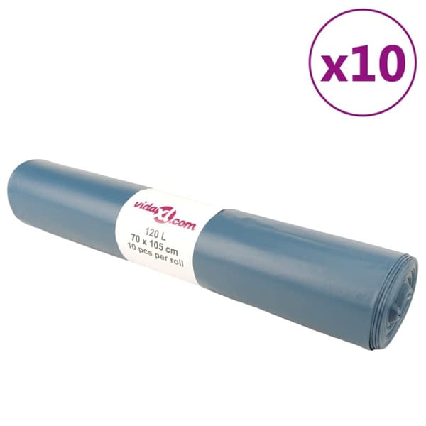 vidaXL Roskapussit 100 kpl sininen 120 l