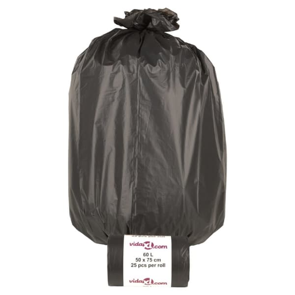 vidaXL Søppelposer 250 stk svart 60 L