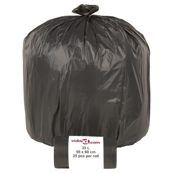 vidaXL Roskapussit 250 kpl musta 35 l