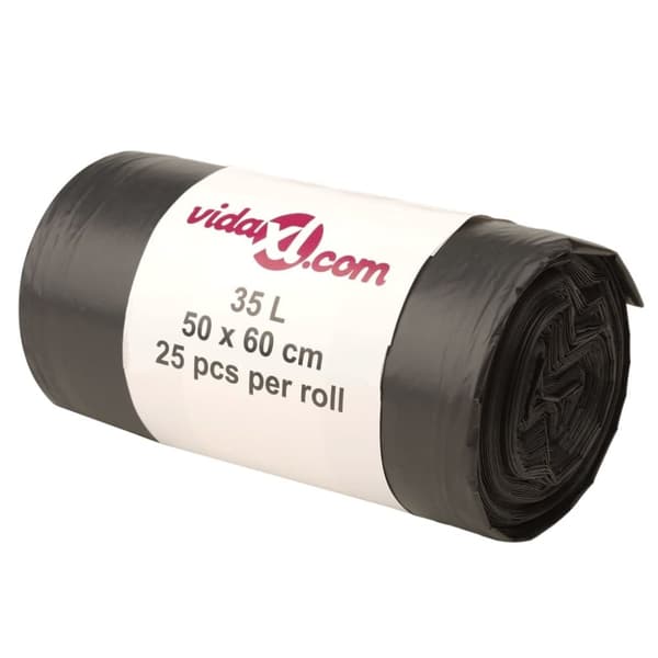 vidaXL affaldsposer 250 stk. 35 l sort