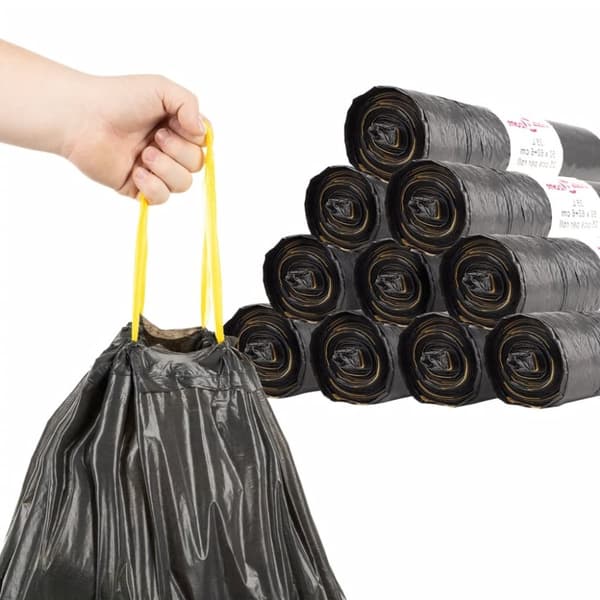 vidaXL affaldsposer med lukkesnor 250 stk. 35 l sort
