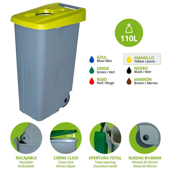 Denox Container Med Hjul 23250.102 110l Transparent