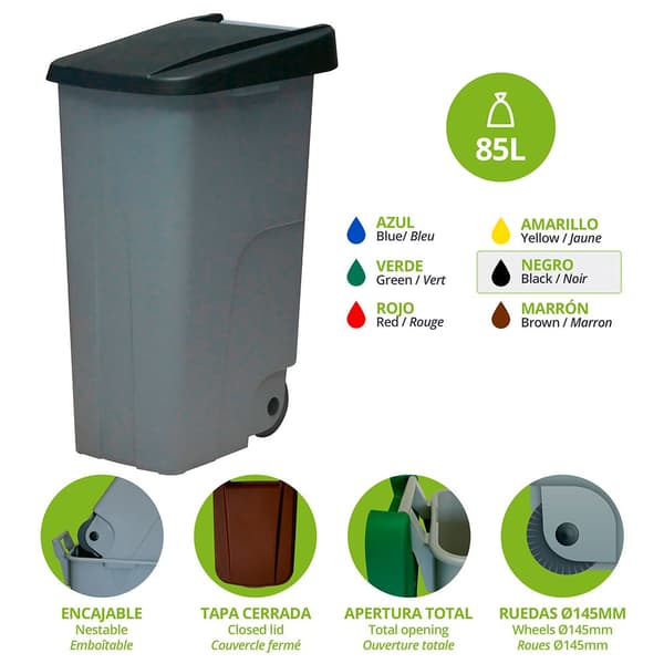 Denox Container Med Hjul 23440.090 85l Søvfarvet