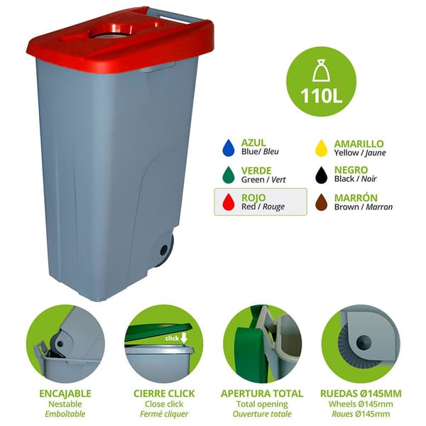 Denox Container Med Hjul 23250.254 110l Transparent