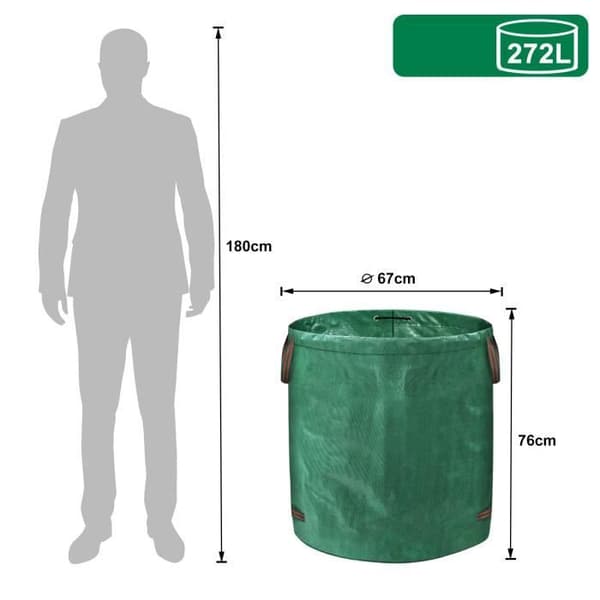 Stabil Pop Up trädgårdsavfallspåse LZQ 3X tillverkad av robust polypropen (PP) canvas 150g-m²
