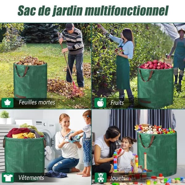 Stabil Pop Up trädgårdsavfallspåse LZQ 3X tillverkad av robust polypropen (PP) canvas 150g-m²