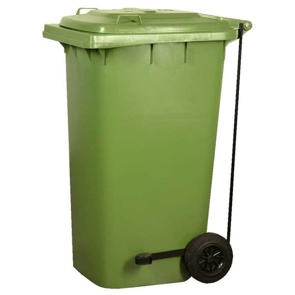 Denox Teollinen Kontti Polkimella Ja Pyörillä 23585.553 240l Vihreä