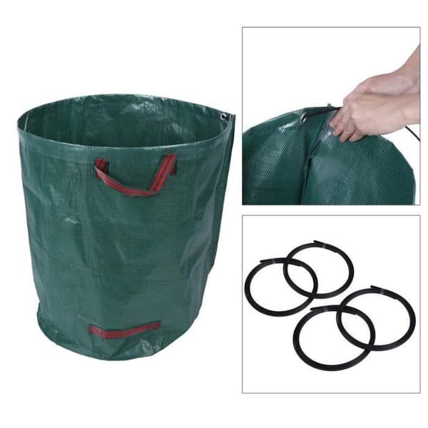 Pack med 4 trädgårdsavfallssäckar 270L - Miljövänliga - Höjd 76cm - Diameter 66cm