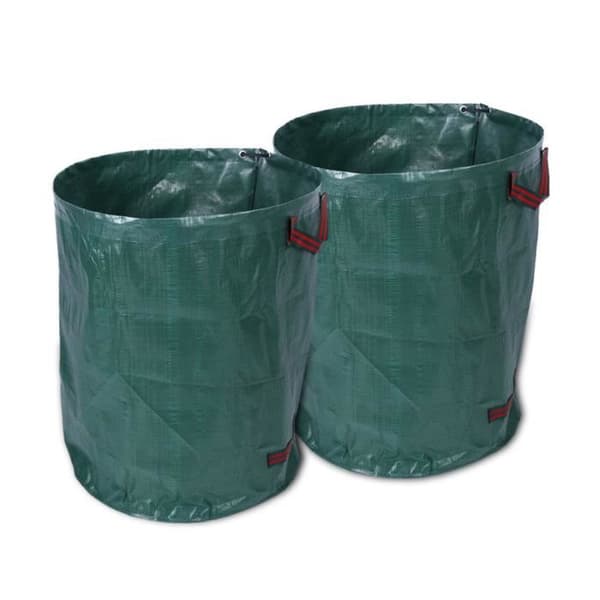 Set med 2 gröna avfallspåsar Trädgårdsgräs Solid Sopsäck 270L Max 50Kg - Belle tech