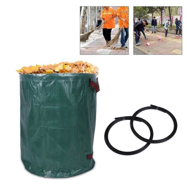 2st Gröna avfallspåsar 270L solida trädgårdspåsar för lövavfall 50KG-TAM
