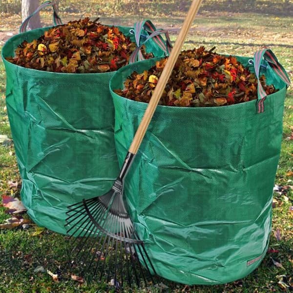 CampTeck 2x 300L Heavy Duty trädgårdssoppåse Återanvändbar trädgårdspåse