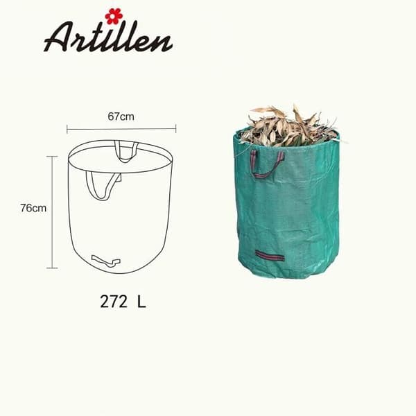 Trädgårdspåsar, återanvändbar Yard Leaf Bag - 1 stor 272 liters trädgårdsavfallspåse - 76 cm lång och 67 [376]