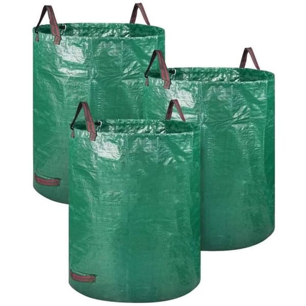 3-pack 72 gallon trädgårdsavfallspåsar, återanvändbara trädgårdspåsar, trädgårdspåsar, avfallsbehållare A386