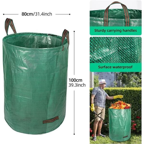 Trädgårdsavfallspåsar - 500 liter - Kraftiga trädgårdspåsar med handtag, återanvändbara påsar för insamling av trädgårdsavfall[138]