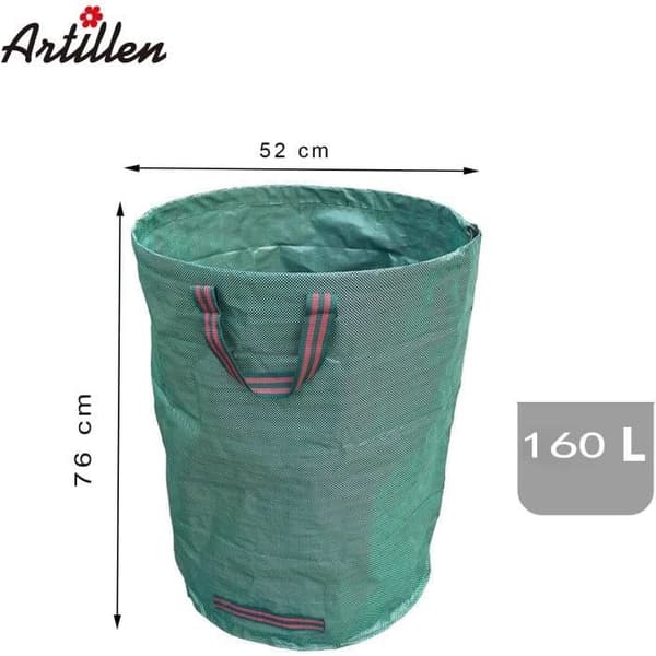 3-pack Trädgårdspåsar - 160L Trädgårdspåsar - Trädgårdsavfallspåsar - Fristående påsar - Gräsbehållare - Löv[119]
