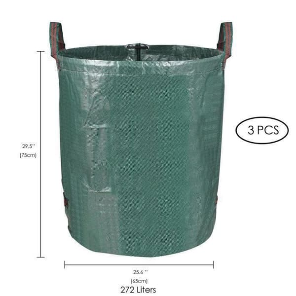 YWEI AK10314-3 x 272L Solid PE Trädgårdsväska - Fristående och hopfällbar - Återanvändbar