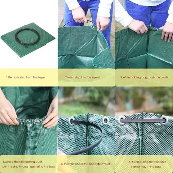 YWEI AK10314-3 x 272L Solid PE Trädgårdsväska - Fristående och hopfällbar - Återanvändbar