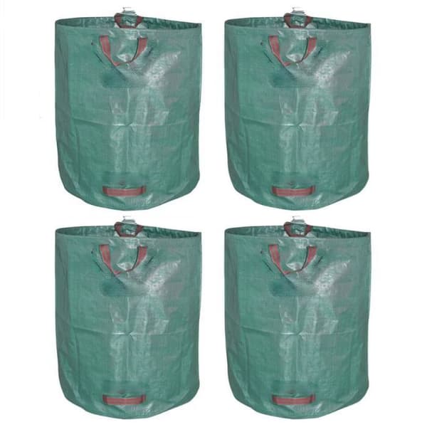 SHOP-STORY - GARDEN BAG 4x: 4 XXL vikbara trädgårdsväskor - 272L i robust PP med band