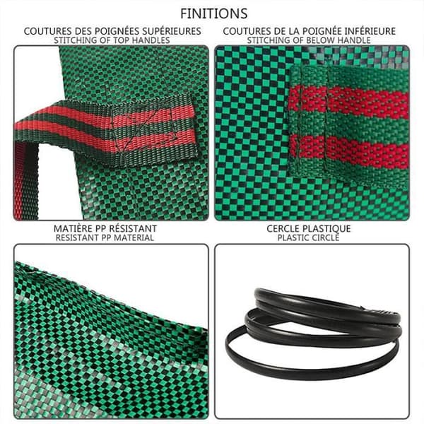 SHOP-STORY - GARDEN BAG 6x: 6 XXL vikbara trädgårdsväskor - 272L i robust PP med band
