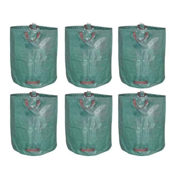 SHOP-STORY - GARDEN BAG 6x: 6 XXL vikbara trädgårdsväskor - 272L i robust PP med band