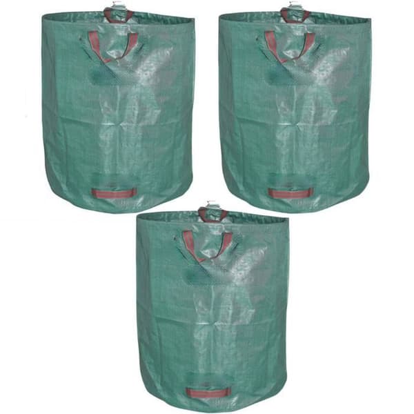 SHOP-STORY - GARDEN BAG 3x: 3 XXL hopfällbara trädgårdsväskor - 272L i robust PP med band