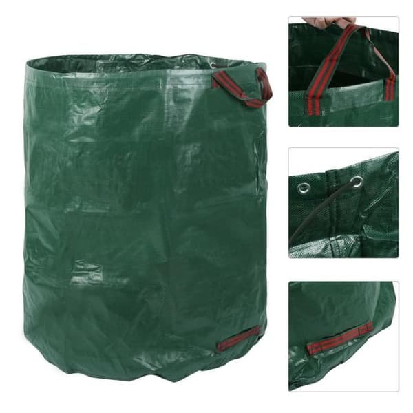 OUTAD Trädgårdsavfallspåsar - 272L - Grön - Solid
