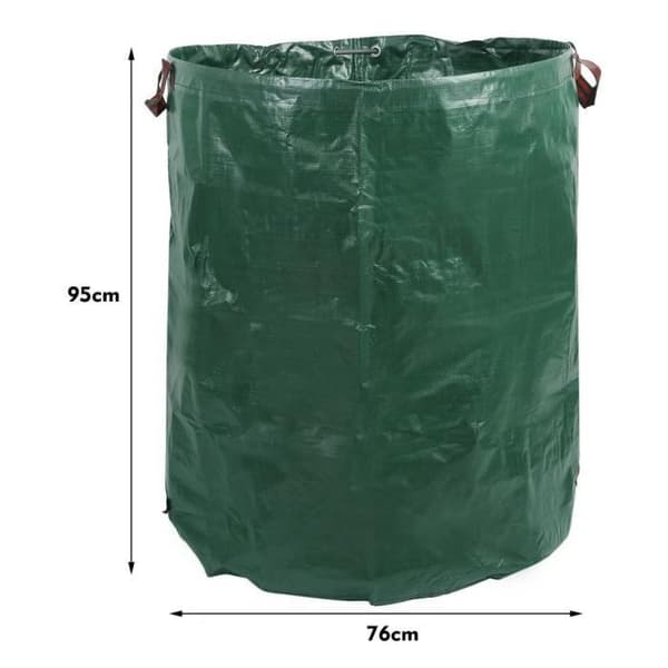 OUTAD Trädgårdsavfallspåsar - 272L - Grön - Solid