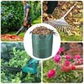Miniatyrbild 3 av 4: HAPPY-Pack of 3 272L Extra Heavy Duty Trädgårdsväska med handtag Green Leaf Collection Bag med PP-tyg H76cm D67cm