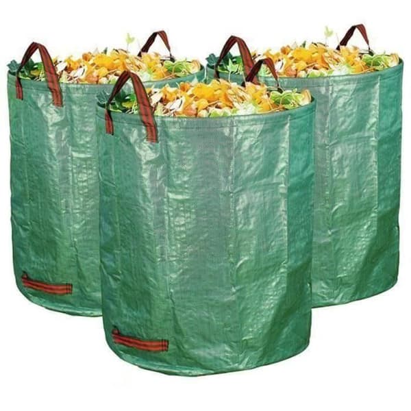 3 x Trädgårdssäck 272L Trädgårdsavfall och löv 76 cm x 67 cm Dubbel söm med förstärkningsringar Tygsäck MKK82
